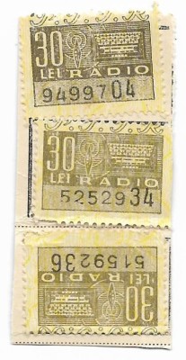 Timbre P.T.T.R. radio, 1968 - neobliterate (3 buc.) foto