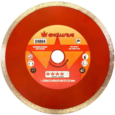 Disc diamantat continuu, placi ceramice, taiere umeda, 230 mm/25.4 mm, Richmann Exclusive foto