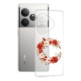 Husa pentru realme gt 6 / gt 6t, tech flower ring 1, pro-slim, clear
