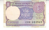 M1 - Bancnota foarte veche - India - 1 rupie