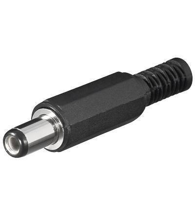 Mufa DC 2.1x5.5mm tata pin 9mm cu protector cablu Goobay