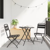 vidaXL Scaune de Grădină Pliabile 2 buc Antracit 42x52x82 cm Oțel vopsit electrostatic