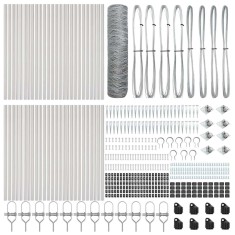 vidaXL &Icirc;ngrădire cu st&acirc;lpi Argintiu 0.8 x 100 m otel acoperit cu PVC 3353446