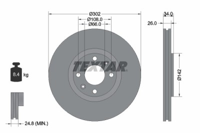 TEXTAR 92133203 PRO Disc frana foto