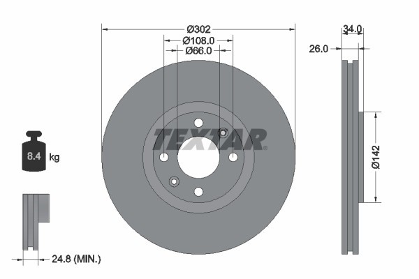 TEXTAR 92133203 PRO Disc frana