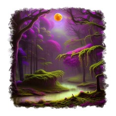 Sticker decorativ Padure, Mov, 55 cm, 11519ST foto