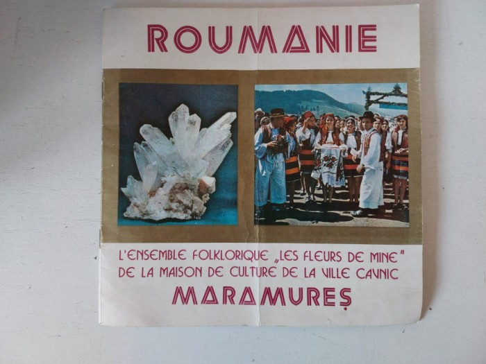 Brosura Ansamblul Folcloric Flori de Mina Cavnic Maramures - anii 80