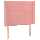 Cumpara ieftin Tablie de pat cu aripioare, roz, 103x16x118/128 cm, catifea