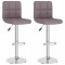 Scaune de bar, 2 buc., gri taupe, material textil