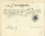 Blanket oficial de posta Moldova 1853 fără stema Principatului eliberat de visterie pentru o calatorie in interes privat