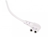 Cablu de alimentare pentru TV cu conectori cotiti, 1.5 metri, 2.5A, alb, Oem