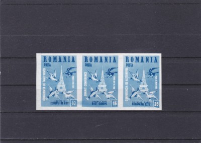 1960 Romania - EXIL SUMMIT CONFERINTA PARIS TRIPTIC ,MNH. foto