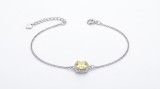 Cumpara ieftin Bratara din Argint 925 cu Cristal Galben si Halo de Zirconia - Bratara Dama Eleganta