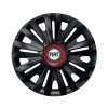 Set 4 capace roti Negre Cu Inel Rosu Royal R16 Compatibil Cu Fiat, Autohelix MSA