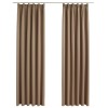 Draperii opace cu carlige, 2 buc., gri taupe, 140 x 225 cm