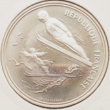 1953 Franta 100 Francs 1991 Albertville - Ski jumpers km 995 argint