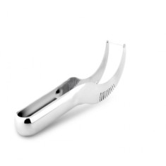 Cutit Feliator 2in1 cu Functie de Cleste, pentru Taiat si Servit Pepene Rosu si Galben, Inox, 22 cm, Premium, CBD CORAL BEST DEALS 22 cm 3 cm 22 cm In