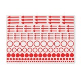 Autocolante pentru marcaj timbre, cu puncte, cercuri și săgeți, set de 10