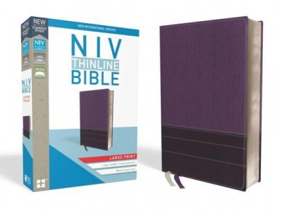 NIV, Thinline Bible, Large Print, Imitation Leather, Purple, Red Letter Edition foto