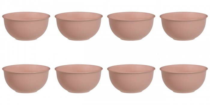 Set boluri, 8 piese, 500 ml, Plastic, Nude