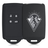 Husa Cheie Auto pentru Renault / Dacia - 4 Butoane - Keyless Go, kwmobile, Silicon, Negru / Alb, 49769.25