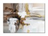 Tablou abstract cu auriu pictat manual, Univers paralel 2, 70x50cm ulei pe panza in cutit efect 3D, Vicentiu Done