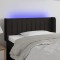 vidaXL Tăblie de pat cu LED, negru, 93x16x78/88 cm, textil 3123458