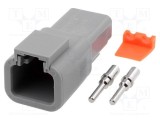 Conector cablu-cablu mufă tată ATP 2 PIN crimpat AMPHENOL