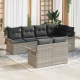 Cumpara ieftin Set de canapele pentru grădină 7 pcs Gri deschis Rattan poli