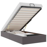 Cadru de pat otoman fara saltea Gri 90x200 cm piele artificiala