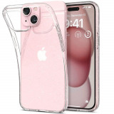 Husa Spigen Cristal Lichid pentru Apple iPhone 15 Plus Transparent, Silicon, Carcasa