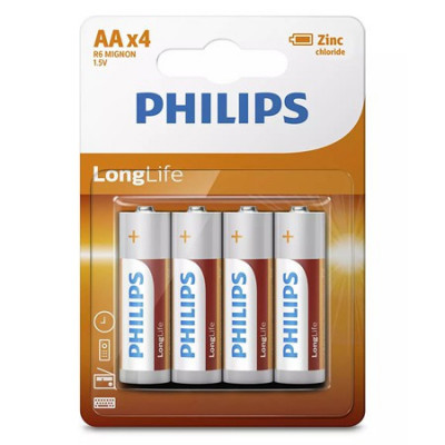 Baterie longlife R6 tip AA blister 4 buc Philips foto