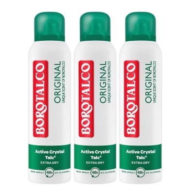 Pachet 3 x Deodorant Spray Borotalco, Original Unique Scent, 150 ml foto