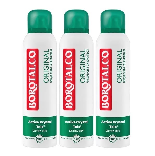 Pachet 3 x Deodorant Spray Borotalco, Original Unique Scent, 150 ml
