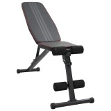 Banca de Greutăți Reglabilă Pliabilă vidaXL, 230kg, Oțel Negru - Antrenament Acasă, Fitness, Forță