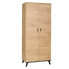 Dulap 2 usi mdf lefkas de stejar negru Siran 81x55x191 cm