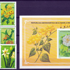 DB1 Flora Flori 1979 Sao Tome 6 v. + SS MNH