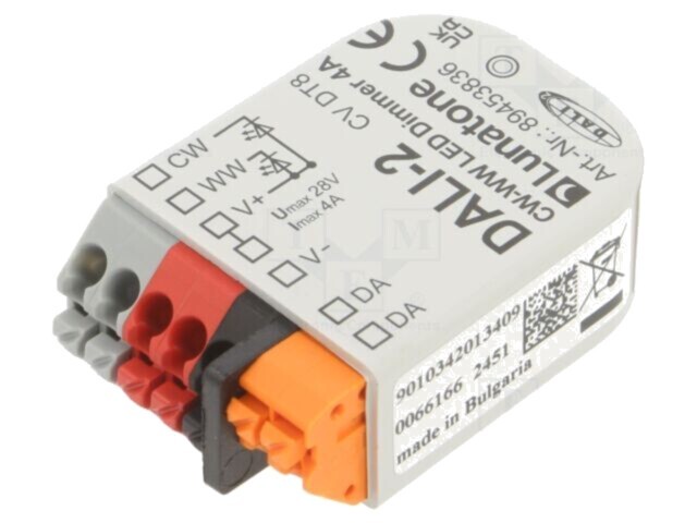 Alimentator LED Lunatone DALI DT8 PWM 12-28V 4A IP20 40x28x14mm temperatura -20&divide;75&deg;C