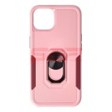 Husa iPhone 13 Roz Framboise cu Inel, TPU+PC, Antișoc