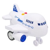 Avion de jucarie cu sunete si lumini, Alb, 18x14.5x13.5 cm, 3 ani +, Oem