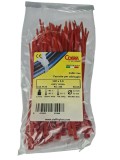 Set 100 buc colier cablu 140x3.6mm din plastic rosu Cobra 9133