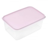 Caserolă Plastic, Model Fără Brand, Capac Roz Pudrat, Capacitate 4.5L, Potrivită pentru Mașina de Spălat Vase și Cuptorul cu Microunde, Oem