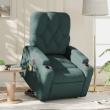VidaXL Fotoliu electric masaj rabatabil / ridicare verde &icirc;nchis textil