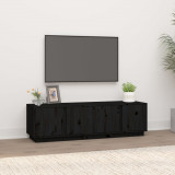 Comodă TV, negru, 140x40x40 cm, lemn masiv de pin, vidaXL