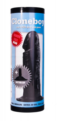 Cloneboy - Set clonare penis, dildo cu ventuză, negru, 20 cm foto