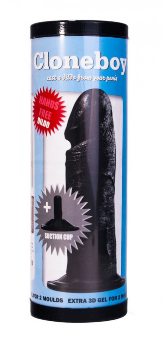 Cloneboy - Set clonare penis, dildo cu ventuză, negru, 20 cm