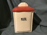 Recipient pentru bucatarie / Cutie din ceramica in stil Art Deco pentru Faina ( Mj&ouml;l ) !