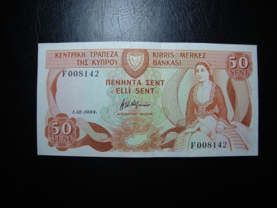 CIPRU 50 CENTI 1984 EXCELENTA foto