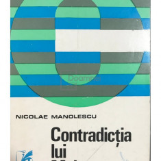 Nicolae Manolescu - Contradicția lui Maiorescu (editia 1970)