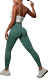 Colanti Dama Push-Up Verde S, Talie Inalta, Sport Fitness Yoga Casual